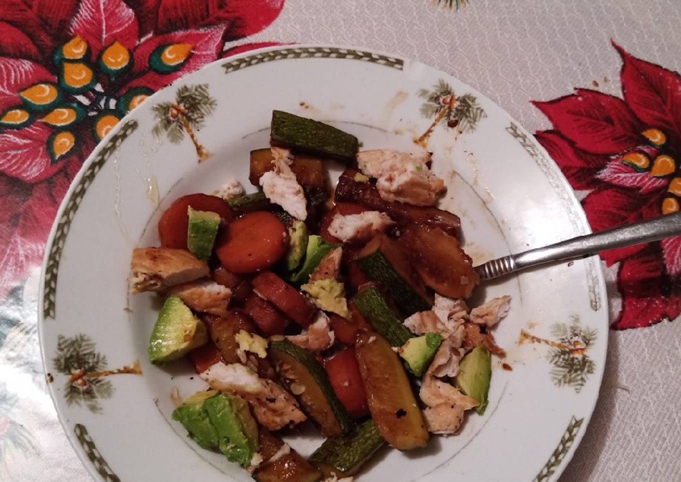 Verduras dulces con pollo