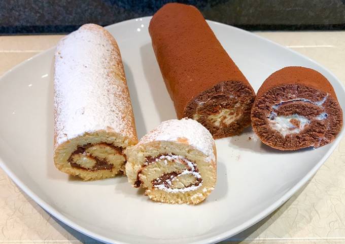 Swissroll cake without using an oven.(roll cake)