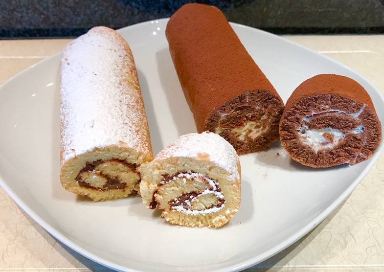 Swissroll cake without using an oven.(roll cake)