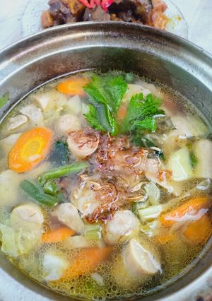 Foto resep Sayur sop bakso sosis
