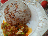 Rice and beans with sauce