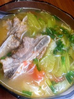 Hình của món Bún sườn dọc mùng.