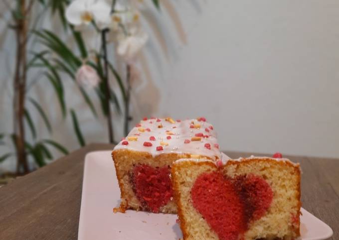 Recette Appétissante Cake surprise coeur ❤