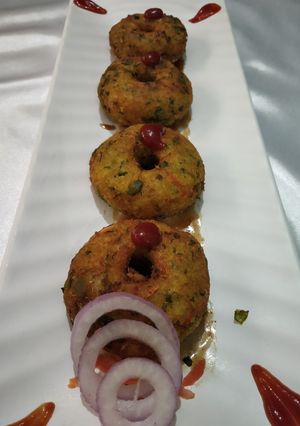 A picture of Rice and Vegetable Donuts.