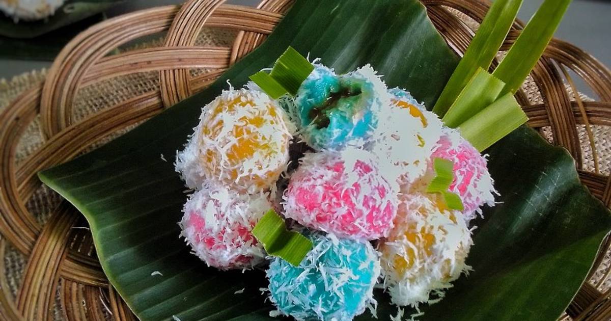 Resep Klepon Warna  Warni  Rainbow Klepon Kenyal2 Tanpa 