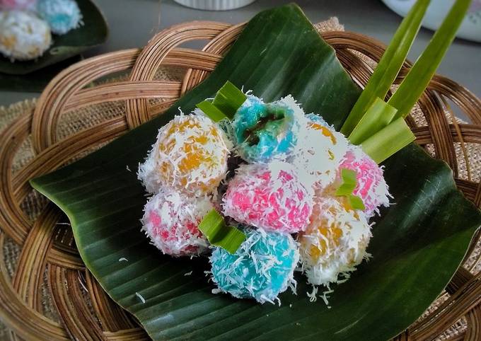 Klepon Warna Warni (Rainbow Klepon) Kenyal2 Tanpa Kapur Sirih !!