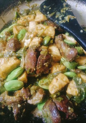 Foto resep Sambal hijau ati ampela petai tahu