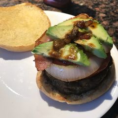 A picture of Avocado hamburger.