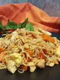 Pad thaï au poulet et aux carottes