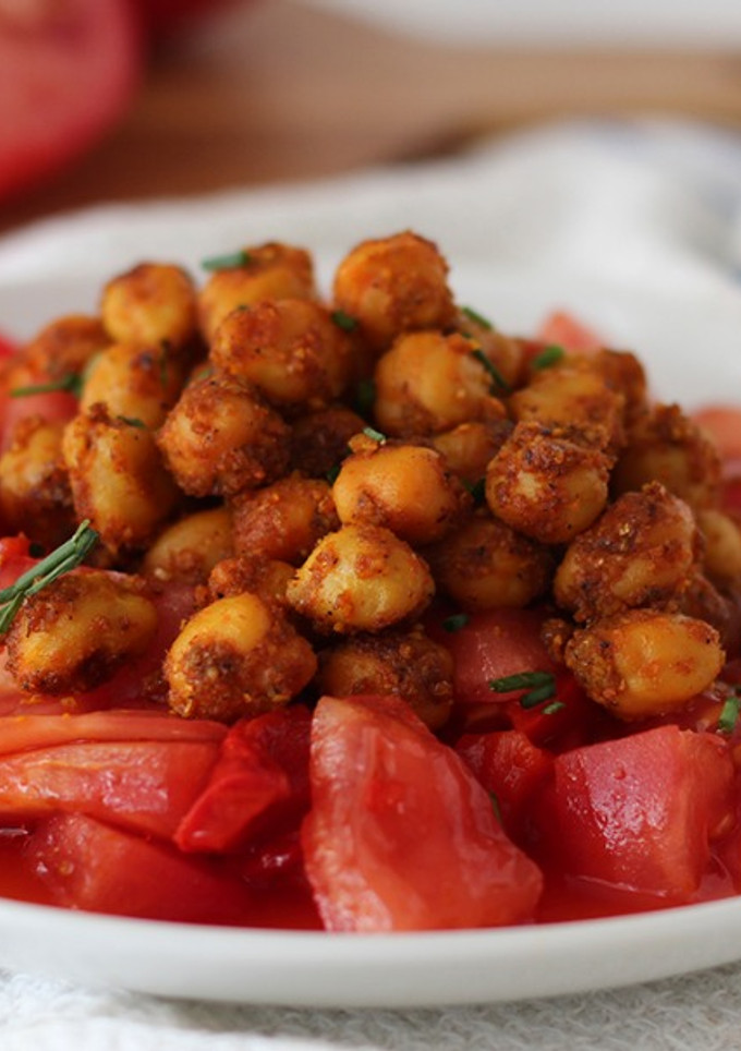 Una foto de Garbanzos Especiados en Ensalada