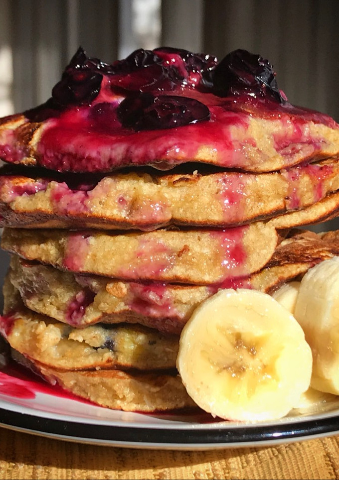 Una foto de Pancakes de banana y avena saludables! Sin harina blanca!