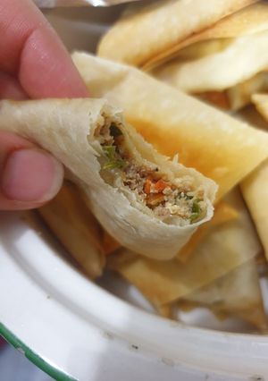 صورة لوصفة سمبوسه بحشوة المطبق 😋