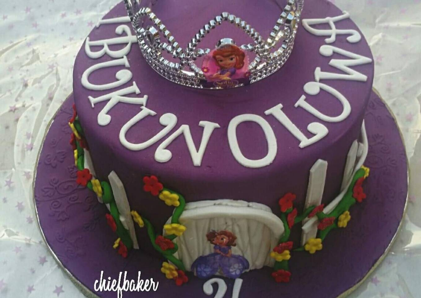 Sofia the first chocolate cake