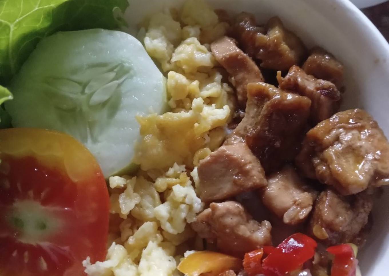 Teriaki Sambal Sati dengan Nasi Ayam