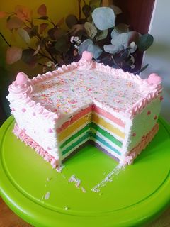 Foto resep Rainbow cake ny.liem (birthday cake)