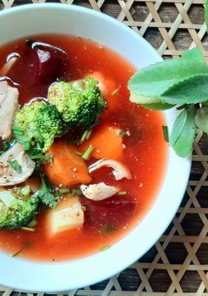 Hình của món Canh súp nấu sườn cánh buồm.