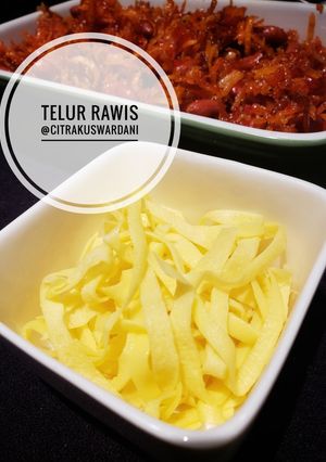 Foto resep Telur Rawis / Telur Dadar Iris Tipis Anti Keriput / Telur Dadar Iris
