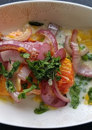 A picture of Turmeric Salmon and Spicy Corn with Coconut.