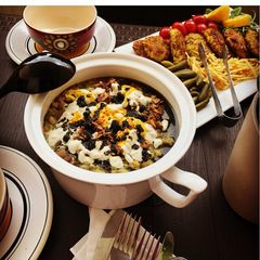 A picture of Ash Reshteh with Kashk (Persian Noodle & Bean Soup).