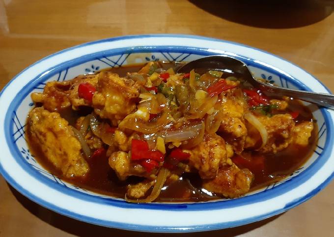 Ayam goreng tepung saus teriaki