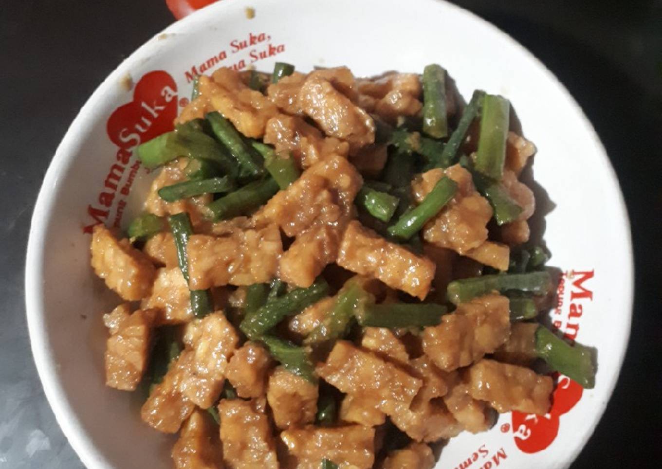 Tumis tempe kacang panjang