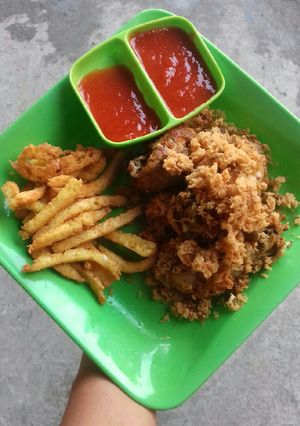 Foto resep Ayam kremes Keju+French fries(Debm)