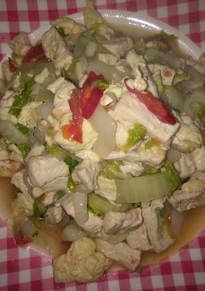 Foto resep Tumis tahu telur sawi putih
