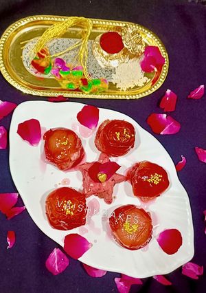 A picture of Rakhi Special Mawa Stuffed Plum Gulab Jamun : No Oil, No Ghee.