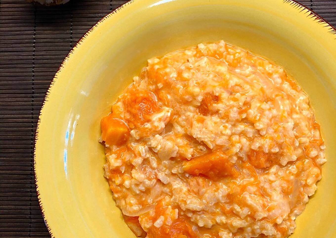 Arroz integral cremoso con calabaza