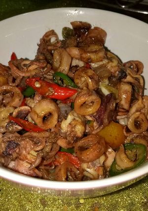 Foto resep Cumi asin merah-hijau