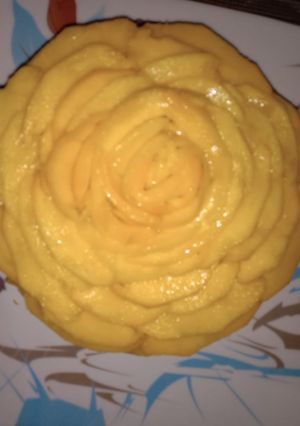 A picture of Mango rose cake.