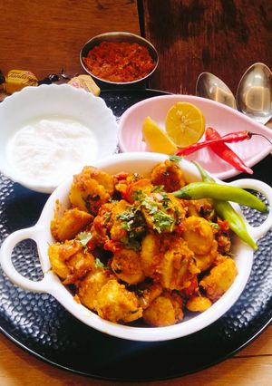 A picture of TARO/ ARBI Ki Sabji (kochu / colocasia curry).