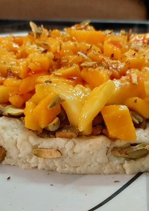A picture of Mango sandesh.