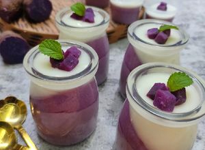 Foto resep Puding ubi ungu vla susu