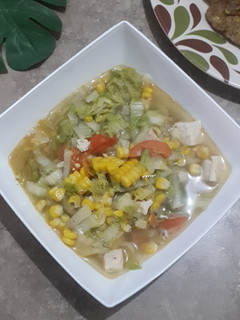 Foto resep Sayur bening jagung sawi tahu