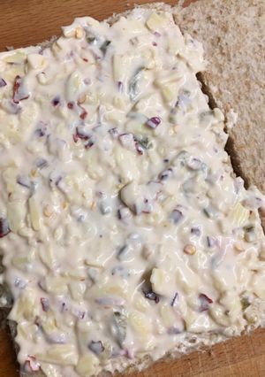 A picture of Cheese n onion sandwich #my style.