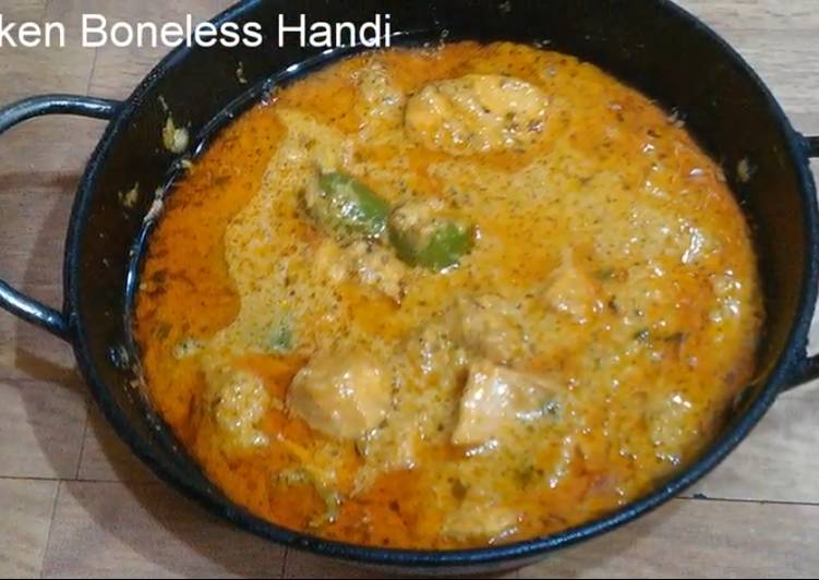 Simple Way to Prepare Homemade Chicken Boneless Handi