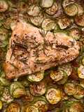 Salmone e zucchine al forno