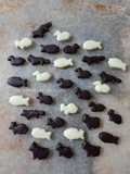 Petits biscuits de pâques enrobés de chocolat noir et blanc 🍫