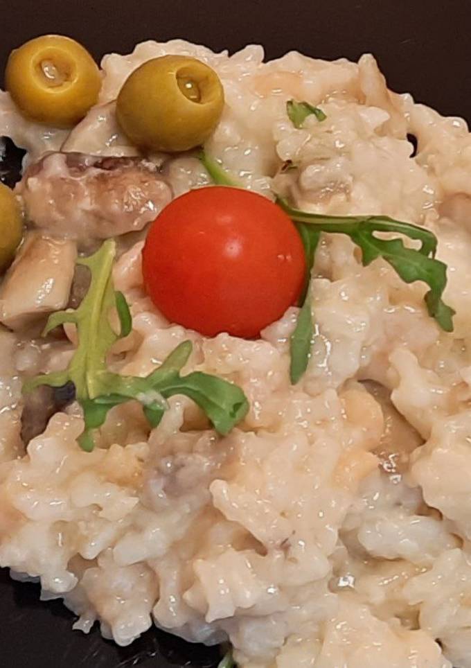 Ризотто с креветками и грибами