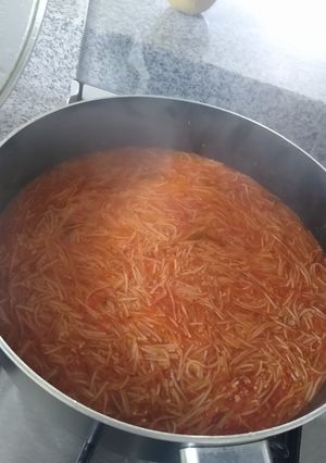 A picture of Fideo Soup – Super Easy.