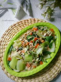 Foto resep Tumis pokcoy toge telur asin