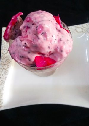 A picture of Dragon fruit ice- cream.