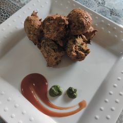 A picture of Leftover poha corn fritters.