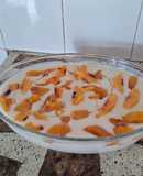 Crema de maicena con duraznos