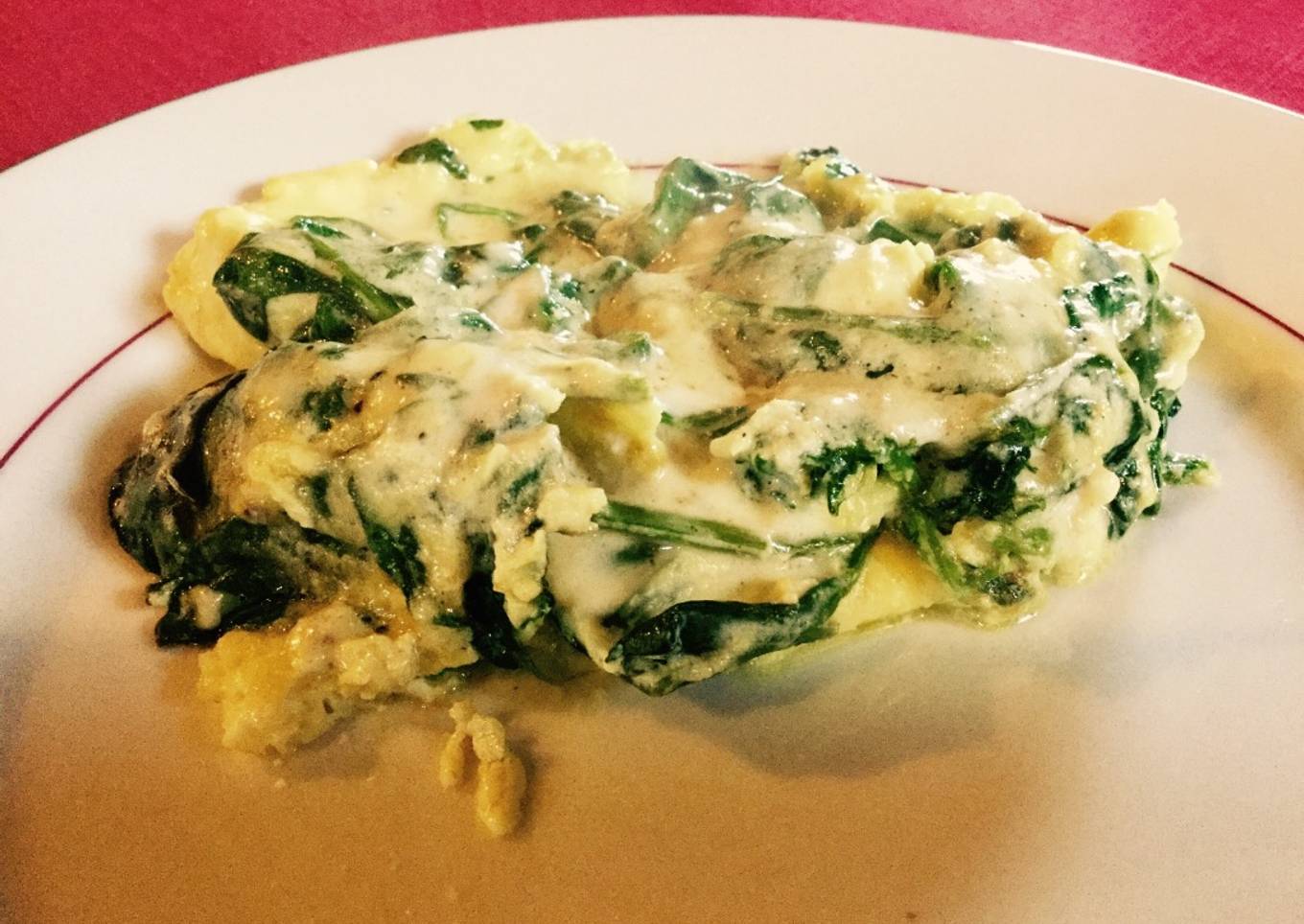 Onctueuse omelette aux épinards