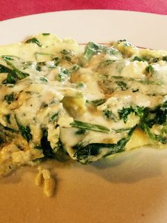 Une photo de Onctueuse omelette aux épinards
