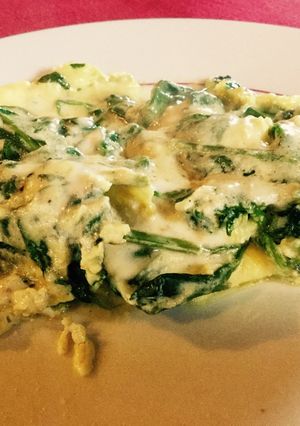 Une photo de Onctueuse omelette aux épinards