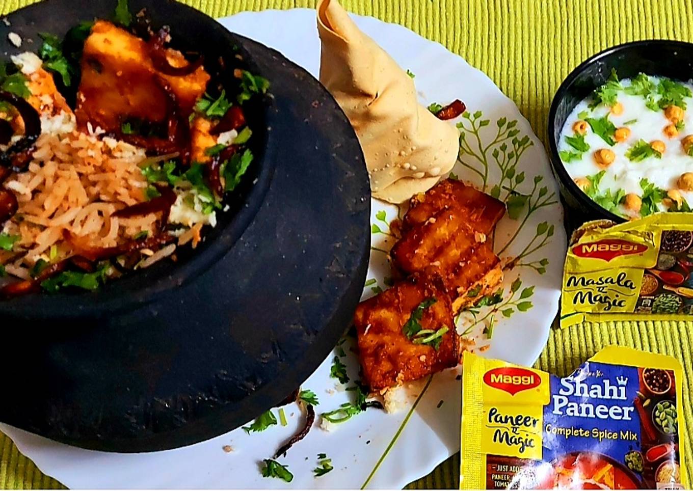 Matka Biryani With Grilled Paneer Tikka