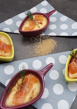 A picture of Salmon Crème Brûlée.
